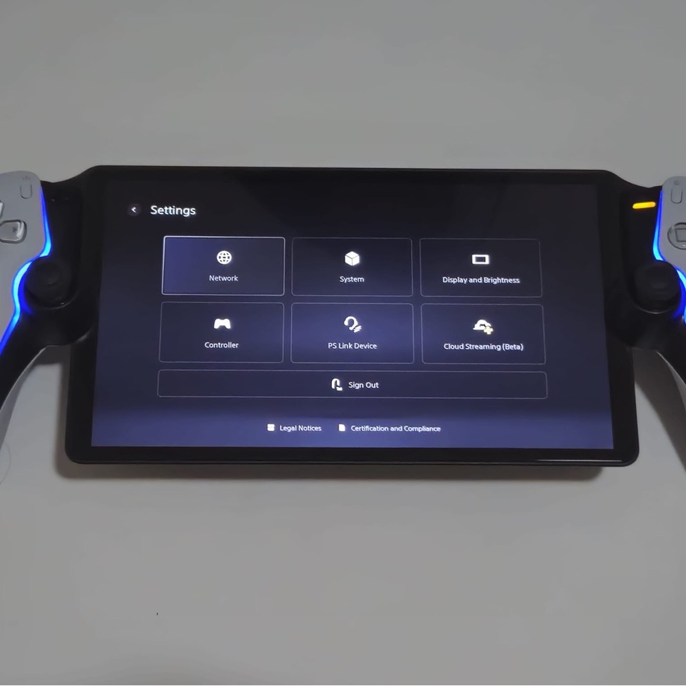 Gaming Console with Dual Controllers - Black and Blue
